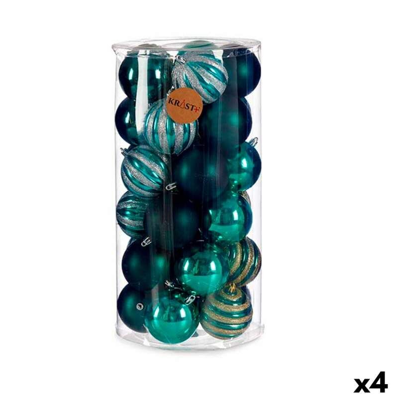 Set di palline di Natale Azzurro PVC 8 x 9 x 8 cm (4 Unità)