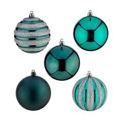 Set of Christmas balls Blue PVC 8 x 9 x 8 cm (4 Units)