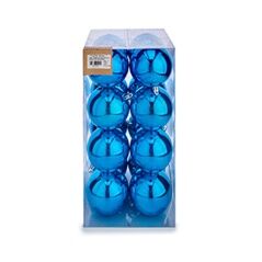 Set di palline di Natale Azzurro Plastica 8 x 9 x 8 cm (12 Unità)