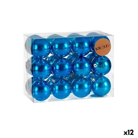 Set of Christmas balls Blue Plastic (12 Units)