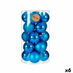 Set of Christmas balls Blue Plastic 8 x 9 x 8 cm (6 Units)