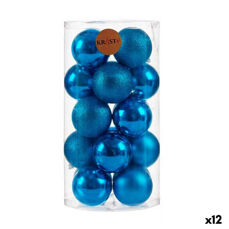 Set di palline di Natale Azzurro PVC (12 Unità)