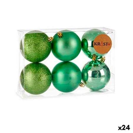 Set of Christmas balls Green Plastic Ø 8 cm (24 Units)