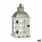 Lantern Silver Metal Wood White (14 x 39,3 x 20 cm) (6 Units)