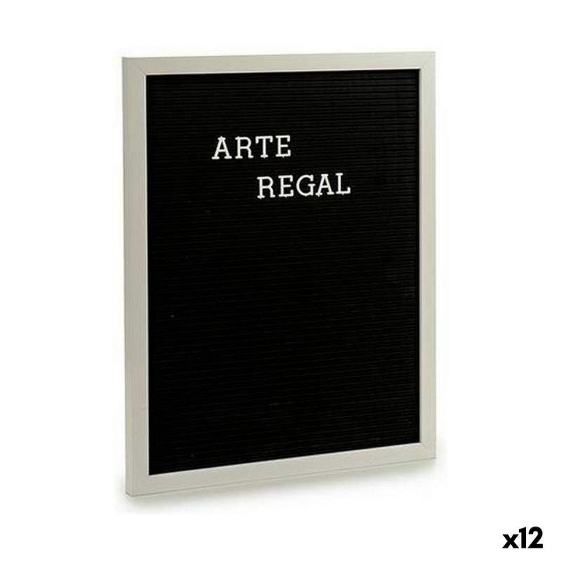 Quadro Nero Bianco Pannello 144 Lettere (2,5 x 50,5 x 40,5 cm) (12 Unità)