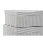 Set of Stackable Organising Boxes DKD Home Decor Grey White Squared Cardboard (43,5 x 33,5 x 15,5 cm)