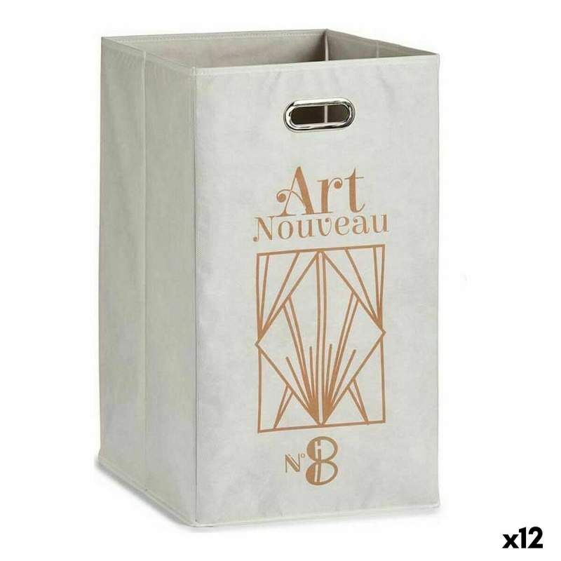 Cesto Art Nouveau Bianco Dorato Cartone 60 L 35 x 57 x 35 cm (12 Unità)