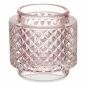 Candleholder Pink Glass (9 x 8,8 x 9 cm) (12 Units)