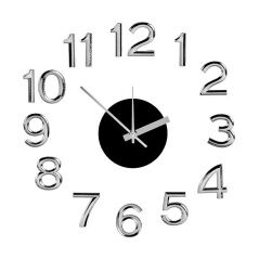 Wall Clock Sticker White Silver ABS EVA Ø 35 cm (6 Units)