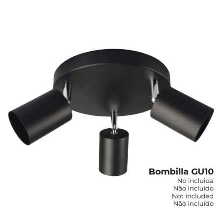 Lampadario EDM GU10 50 W Nero Plastica Ø 20 x 9 x 14,6 cm