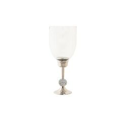 Candleholder DKD Home Decor 16 x 16 x 41 cm Silver Aluminium Acrylic