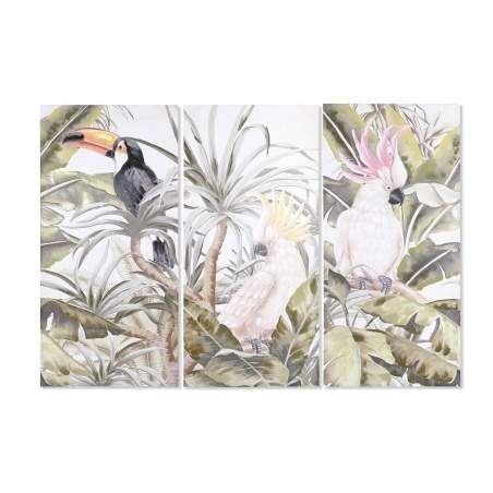 Painting DKD Home Decor Tropical 90 x 3 x 190 cm (3 Units)