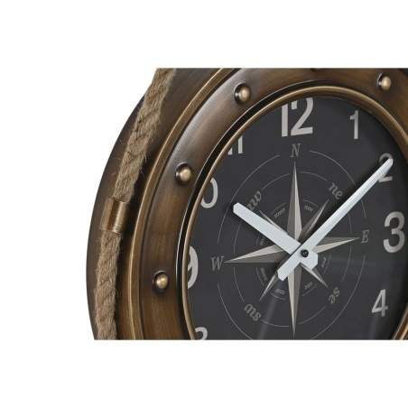 Orologio da Parete DKD Home Decor 43 x 8 x 71 cm Cristallo Nero Dorato Ferro (2 Unità)