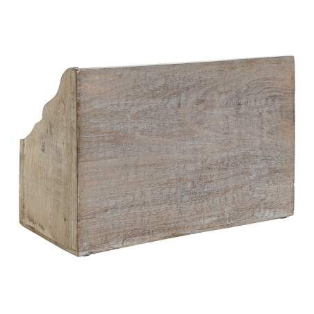 Contenitore per Sistemare Multiuso DKD Home Decor Bianco Naturale Legno di mango 32 x 13 x 21 cm (12 Unità)