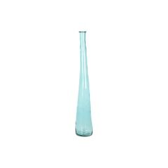 Vase DKD Home Decor 18 x 18 x 120 cm Sky blue Tempered Glass