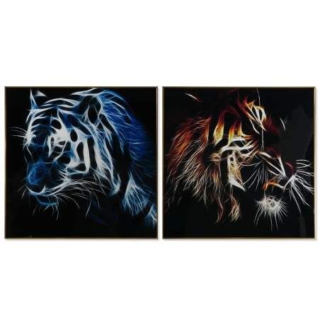 Painting DKD Home Decor Tiger 80 x 3 x 80 cm Modern (2 Units)