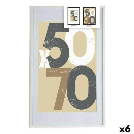 Cornice Portafoto 62,5 x 2,5 x 92,5 cm Bianco Plastica Legno MDF (6 Unità)