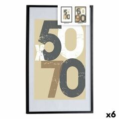 Cornice Portafoto 62,5 x 2,5 x 92,5 cm Nero Plastica Legno MDF (6 Unità)