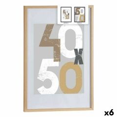 Photo frame 52,5 x 2,5 x 72,5 cm Natural Plastic MDF Wood (6 Units)