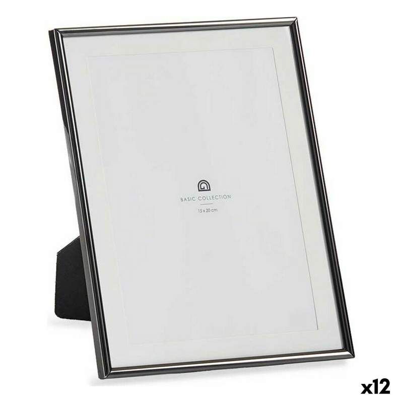 Photo frame Crystal Black Steel (12 Units)