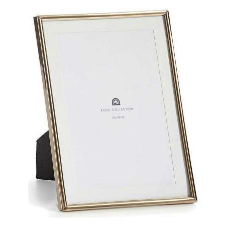 Photo frame Crystal Golden Steel (12 Units)