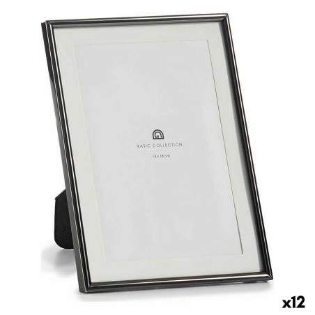 Photo frame Crystal Black Steel (12 Units)