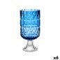 Vase Engraving Blue Crystal 13 x 26,5 x 13 cm (6 Units)