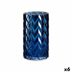 Vaso Intaglio Spiga Azzurro Cristallo 11,3 x 19,5 x 11,3 cm (6 Unità)