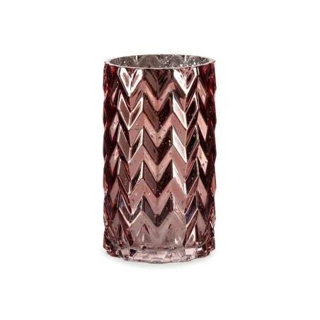 Vaso Intaglio Spiga Rosa Cristallo 11,3 x 19,5 x 11,3 cm (6 Unità)