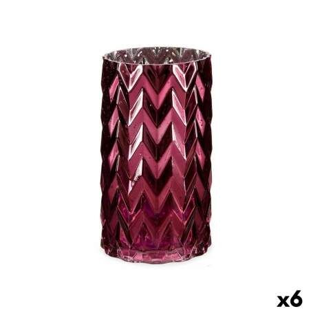 Vaso Intaglio Spiga Rosa Cristallo 11,3 x 19,5 x 11,3 cm (6 Unità)