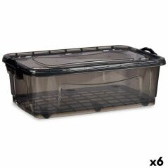 Scatola con Ruote per Organizzare Antracite Plastica 30 L 40 x 20,5 x 63 cm (6 Unità)