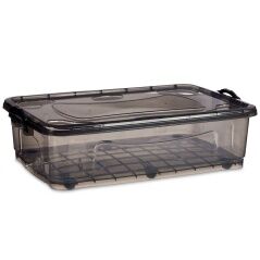 Storage Box with Wheels Anthracite Plastic 40 L 46,5 x 20 x 72,5 cm (6 Units)