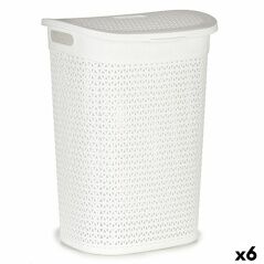 Cesto per i Panni Bianco Plastica 60 L 43,5 x 57,5 x 34 cm (6 Unità)