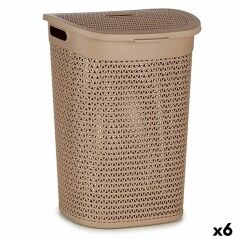 Cesto per i Panni Beige Plastica 60 L 43,5 x 57,5 x 34 cm (6 Unità)