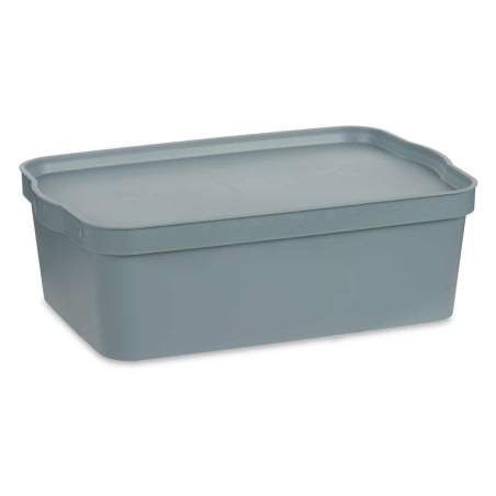 Scatola portaoggetti con coperchio Grigio Plastica 14 L 29,5 x 14,3 x 45 cm (12 Unità)