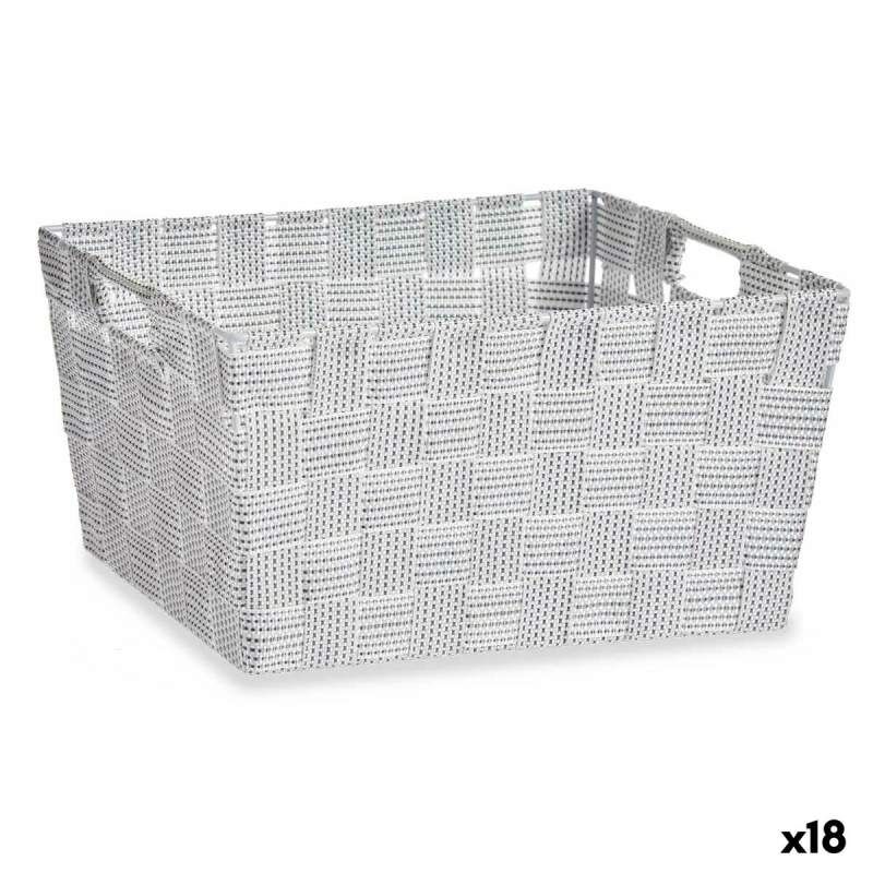 Cestino Multiuso Bianco Stoffa 30,4 x 14 x 20 cm (18 Unità)