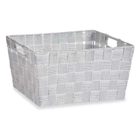 Cestino Multiuso Bianco Stoffa 30,4 x 14 x 20 cm (18 Unità)