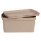 Scatola portaoggetti con coperchio Beige Plastica 7,5 L 21,5 x 14,5 x 32 cm (12 Unità)