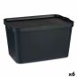 Storage Box with Lid Anthracite Plastic 24 L 29,3 x 24,5 x 45 cm (6 Units)