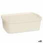 Scatola portaoggetti con coperchio Crema Plastica 14 L 29,5 x 14,3 x 45 cm (12 Unità)