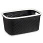 Laundry Basket White Black Plastic 36 L 36 x 25,5 x 53 cm (12 Units)