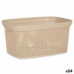 Cesto per i Panni Beige Plastica 10 L 24 x 17 x 35 cm (24 Unità)