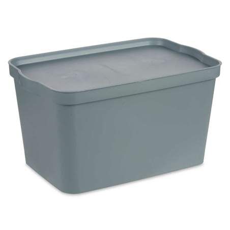 Scatola portaoggetti con coperchio Grigio Plastica 24 L 29,3 x 24,5 x 45 cm (6 Unità)