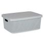 Scatola portaoggetti con coperchio Grigio Plastica 13 L 28 x 15 x 39 cm (12 Unità)