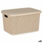 Scatola portaoggetti con coperchio Beige Plastica 19 L 28 x 22 x 39 cm (12 Unità)