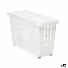 Cestino Multiuso Con ruote Bianco Plastica 17,5 x 26 x 46 cm (12 Unità)