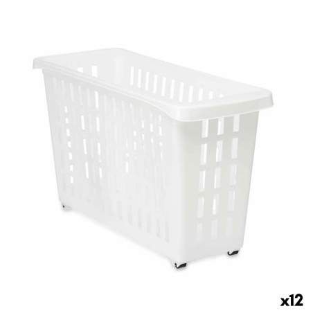 Cestino Multiuso Con ruote Bianco Plastica 17,5 x 26 x 46 cm (12 Unità)