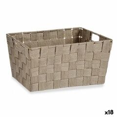 Cestino Multiuso Marrone Stoffa 5 L 30,4 x 14 x 20 cm (18 Unità)