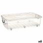 Scatola con Ruote per Organizzare Trasparente Plastica 40 L 46,5 x 20 x 72,2 cm (6 Unità)