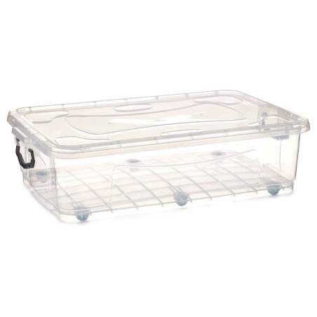 Scatola con Ruote per Organizzare Trasparente Plastica 40 L 46,5 x 20 x 72,2 cm (6 Unità)